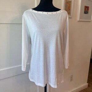 Karen Scott white long sleeve shirt size XL